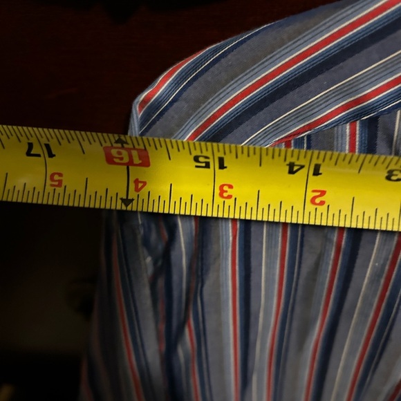 Bugatchi Long Sleeved Button Front Shirt - Blue With Multicolored Stripes - Picture 4 of 5